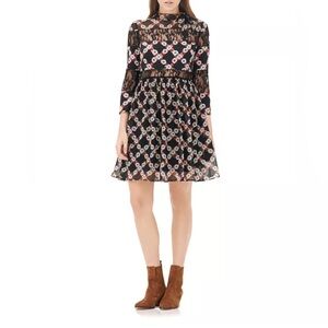 EUC Sandro Retox Daisy Floral Silk Dress